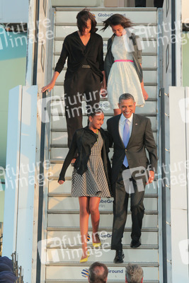 Barack Obama mit Gattin Michelle und Töchtern Natasha/Sasha und Malia Ann