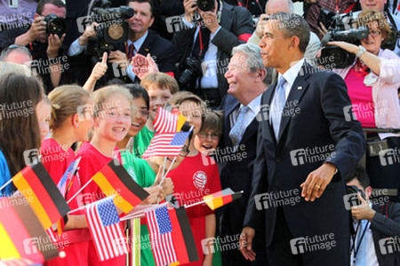 Präsident Obama besucht Schloss Bellevue, Berlin