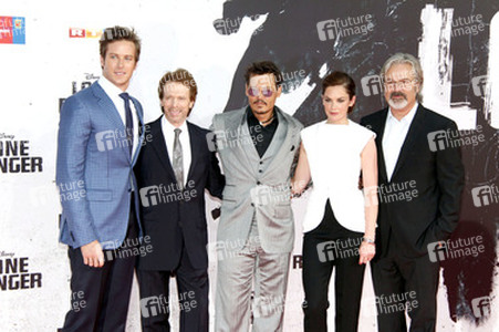 Armie Hammer, Jerry Bruckheimer, Johnny Depp, Ruth Wilson, Gore Verbinski
