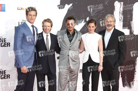 Armie Hammer, Jerry Bruckheimer, Johnny Depp, Ruth Wilson, Gore Verbinski