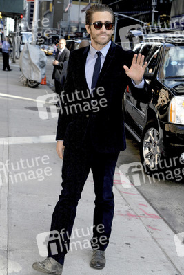 Jake Gyllenhaal Visits 'Late Show with David Letterman', New York