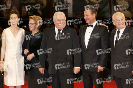 Agnieszka Grochowska, Danuta Walesa, Lech Walesa, Robert Wieckiewicz, Andrzej Wajda