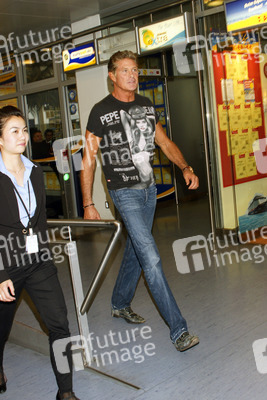 Ankunft von David Hasselhoff am Flughafen Tegel, Berlin