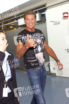 Ankunft von David Hasselhoff am Flughafen Tegel, Berlin