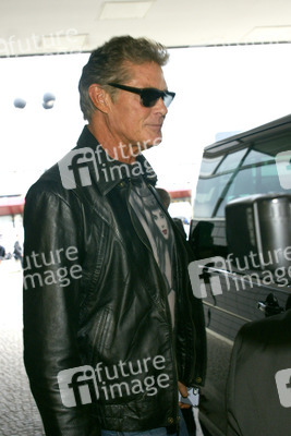 Ankunft von David Hasselhoff am Flughafen Tegel, Berlin