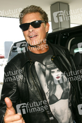 Ankunft von David Hasselhoff am Flughafen Tegel, Berlin