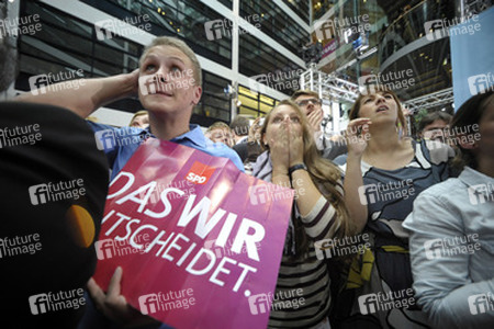 SPD Wahlabend zur Bundestagswahl im Willy-Brandt-Haus, Berlin