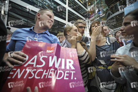 SPD Wahlabend zur Bundestagswahl im Willy-Brandt-Haus, Berlin