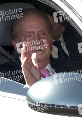 Ankunft von Juan Carlos I. von Spanien am Quiron Hospital, Pozuelo de Alarcon