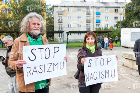 Gegendemonstration zum Aufmarsch der Neonazis in Ostrava, Tschechien