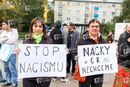 Gegendemonstration zum Aufmarsch der Neonazis in Ostrava, Tschechien