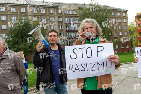 Gegendemonstration zum Aufmarsch der Neonazis in Ostrava, Tschechien