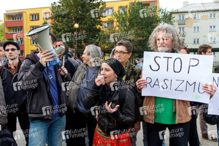 Gegendemonstration zum Aufmarsch der Neonazis in Ostrava, Tschechien