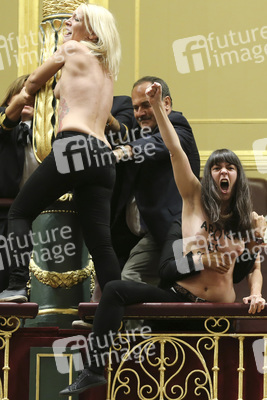 Femen Protest im spanischen Kongress, Madrid