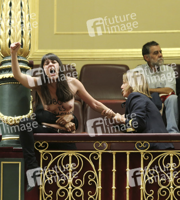 Femen Protest im spanischen Kongress, Madrid
