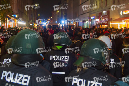 Demonstration gegen europäische Asylbewerbergesetze in Kreuzberg, Berlin