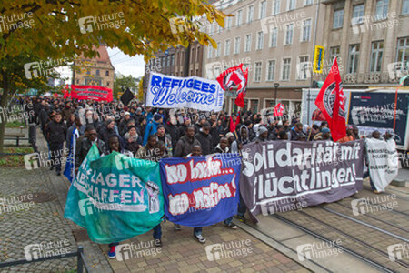 Demonstration 'Welcome Refugees - Solidarität mit Flüchtlingen', Rostock