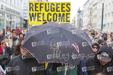 Demonstration 'Welcome Refugees - Solidarität mit Flüchtlingen', Rostock