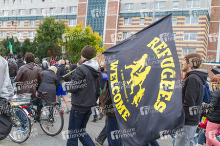 Demonstration 'Welcome Refugees - Solidarität mit Flüchtlingen', Rostock