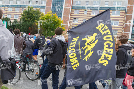Demonstration 'Welcome Refugees - Solidarität mit Flüchtlingen', Rostock