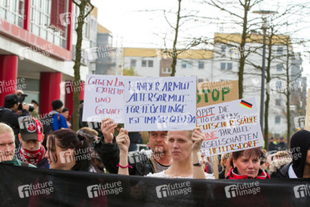Demonstration rechter Gruppen in Marzahn-Hellersdorf, Berlin