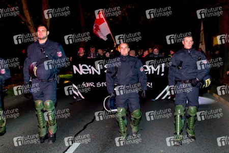 Demonstration von Neonazis, Pätz bei Bestensee