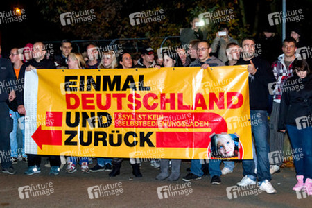 Demonstration von Neonazis, Pätz bei Bestensee