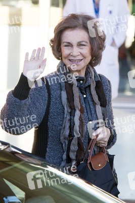 Die spanische Königsfamilie besucht König Juan Carlos im Krankenhaus, Pozuelo de Alarcon,