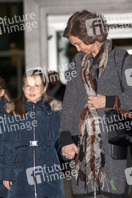 Die spanische Königsfamilie besucht König Juan Carlos im Krankenhaus, Pozuelo de Alarcon,