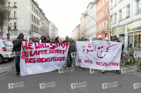 Proteste gegen die Räumung des Flüchtlingscamps am Oranienplatz, Berlin