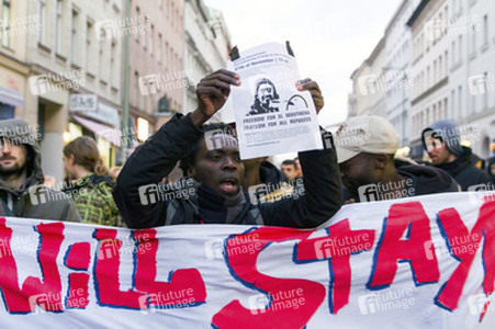 Proteste gegen die Räumung des Flüchtlingscamps am Oranienplatz, Berlin
