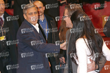 George Clooney, Matt Damon mit Gatttin Luciana Barroso