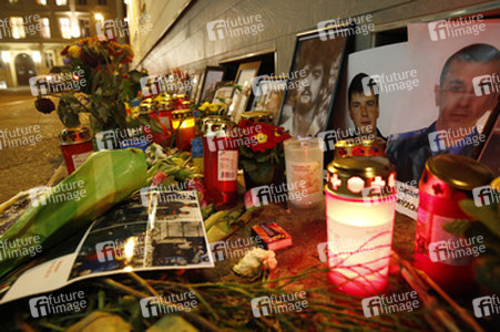 Kerzen vor der Ukrainischen Botschaft, Berlin