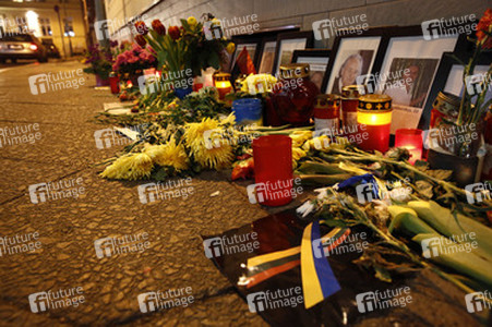 Kerzen vor der Ukrainischen Botschaft, Berlin