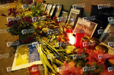 Kerzen vor der Ukrainischen Botschaft, Berlin