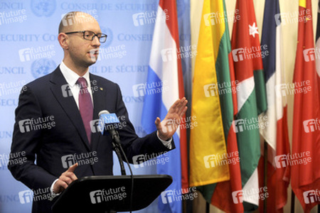 Arseniy Yatsenyuk bei den Vereinten Nationen, New York