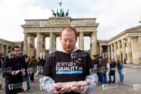 Tierkörperaktion vor dem Brandenburger Tor, Berlin