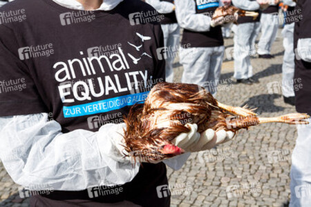 Tierkörperaktion vor dem Brandenburger Tor, Berlin