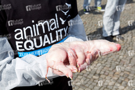 Tierkörperaktion vor dem Brandenburger Tor, Berlin