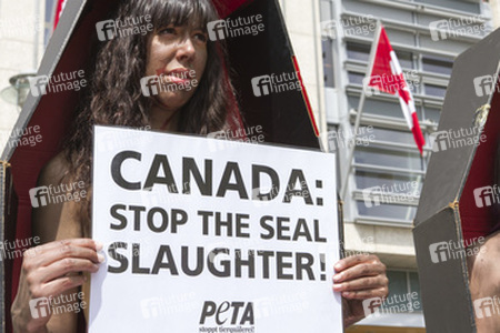 PETA Demonstration gegen das Robbenschlachten, Berlin