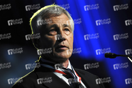 Chuck Hagel erhält den Intrepid Freedom Award, New York