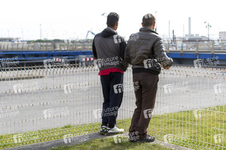 Flüchtlinge im Flüchtlingslager in Calais