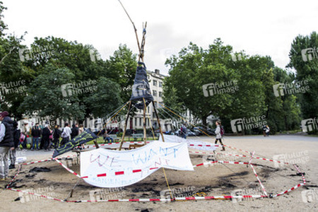 Infozelt der Refugees am Oranienplatz, Berlin