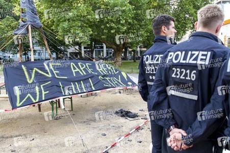 Infozelt der Refugees am Oranienplatz, Berlin