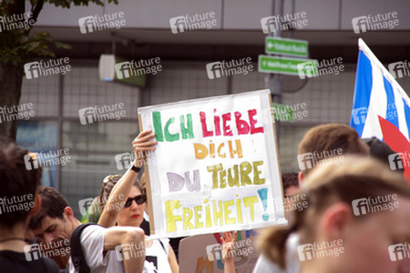 Demonstration gegen die bevorstehende Räumung der Gerhard-Hauptmann-Schule, Berlin