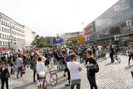 Demonstration gegen die bevorstehende Räumung der Gerhard-Hauptmann-Schule, Berlin