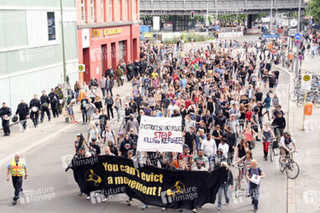 Demonstration gegen die bevorstehende Räumung der Gerhard-Hauptmann-Schule, Berlin