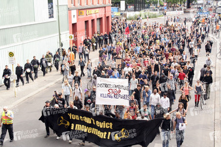 Demonstration gegen die bevorstehende Räumung der Gerhard-Hauptmann-Schule, Berlin