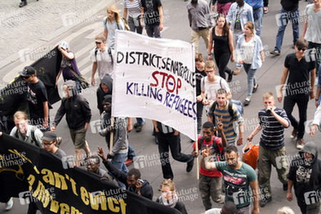 Demonstration gegen die bevorstehende Räumung der Gerhard-Hauptmann-Schule, Berlin
