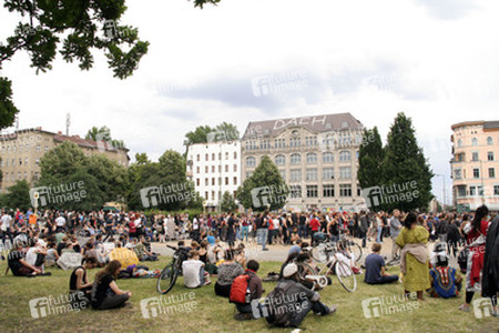 Demonstration gegen die bevorstehende Räumung der Gerhard-Hauptmann-Schule, Berlin